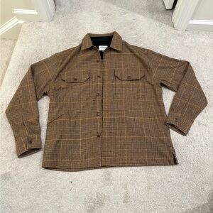 American Eagle Outfitters Brown Checkered Men's Long Sleeve Shirt Jacket